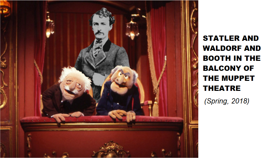 Statler and Waldorf and Booth in the Balcony of the Muppet Theatre